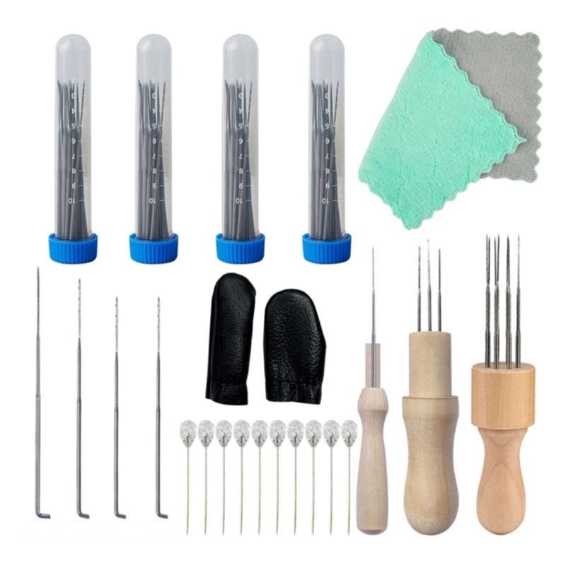 Felting Needle Kits with Wooden Handle for Needle Felting Beginner Felting Starter Kits for Beginner DIY Wool Craft