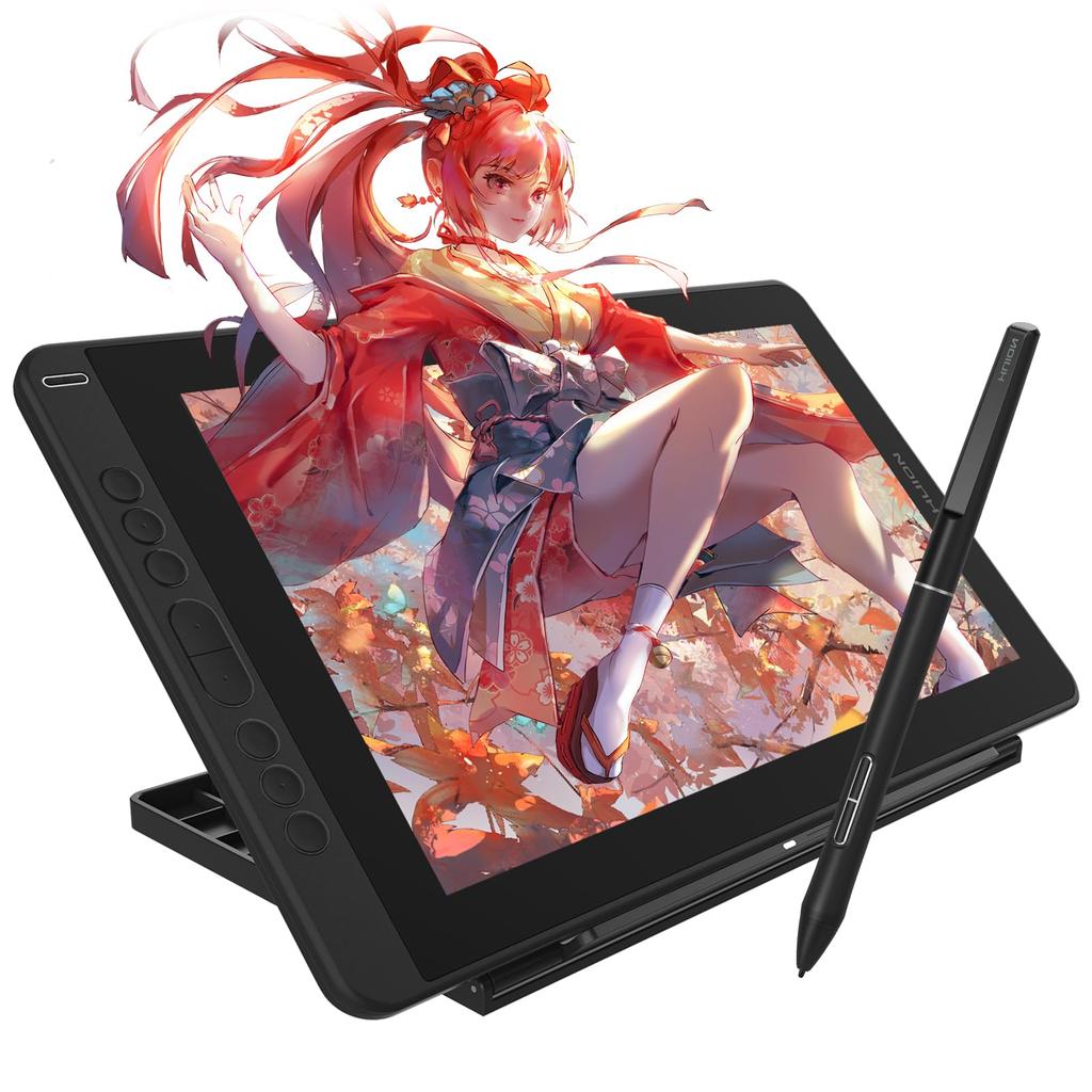 HUION LCD Tab Kamvas13 LCD Pen Tablet Compatible with Android Slim Pen Set PW550S Included No Charging Required Film Full Lamination Drawing Tablet