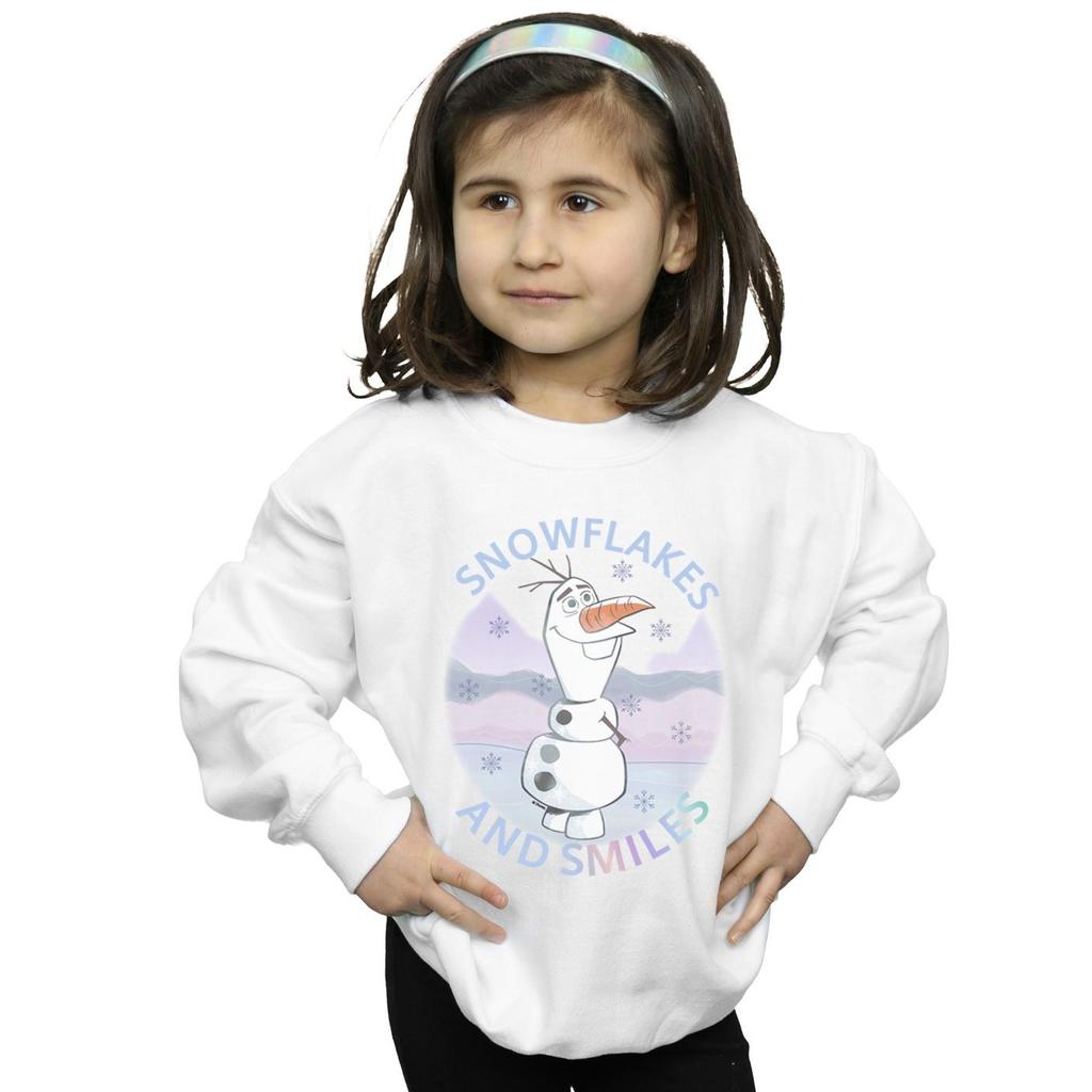 Disney Girls Frozen 2 Olaf Snowflakes And Smiles Sweatshirt