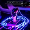 1,2 м 3 в 1 USB-кабель для зарядного устройства для мобильного телефона Micro USB Type C Зарядный кабель для iPhone Зарядный светящийся светодиодный светящийся шнур для передачи данных