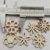 Amosfun 100PCS Wooden Flower Embellishments Patterns Cutouts Wooden Pieces Craft Ornament for DIY Art