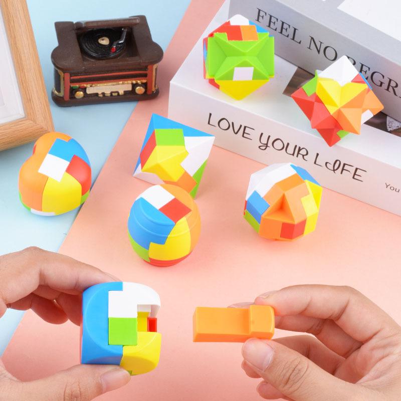 12 шт. 3D-головоломка Ключ Лубань Брелок Головоломка Игра Кубик Рубика Интеллектуальные Детские Образовательные Игрушки Для Детей Взрослых Антистресс