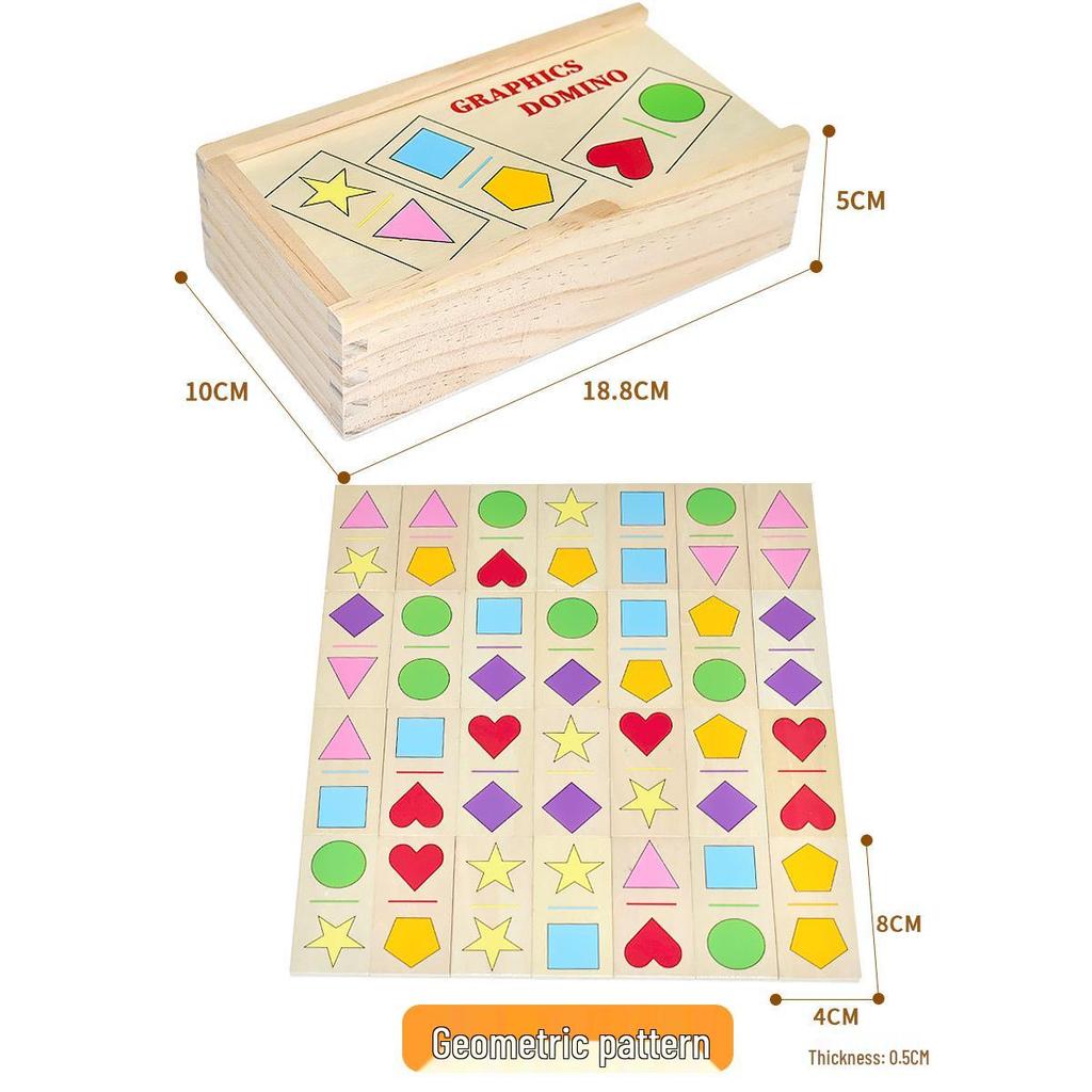 Набор домино-пазлов с животными и фруктами из 28 штук для детского сада