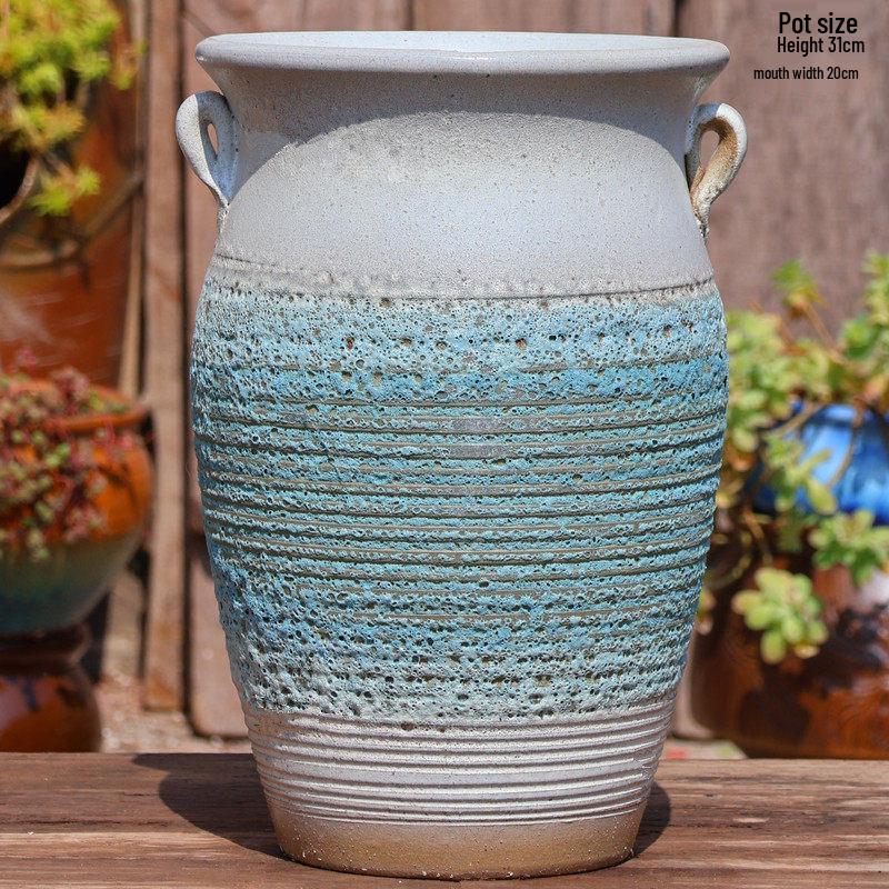 Высокий ручной керамический глиняный горшок для суккулентов и орхидей