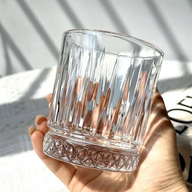 1pcs Wine Glass Ice Stripe Glasses Baijiu Cups Set Household Wine Dispenser Cups Foreign Wine Mug Whisky Beer Glass Shot Glass 5
