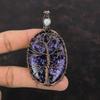 Tree Of Life Charoite Pendant Copper Wire Wrapped Pendant Gemstone Pendant Wire Wrap Rainbow Moonstone Pendant Handmade Jewelry Gift For Her