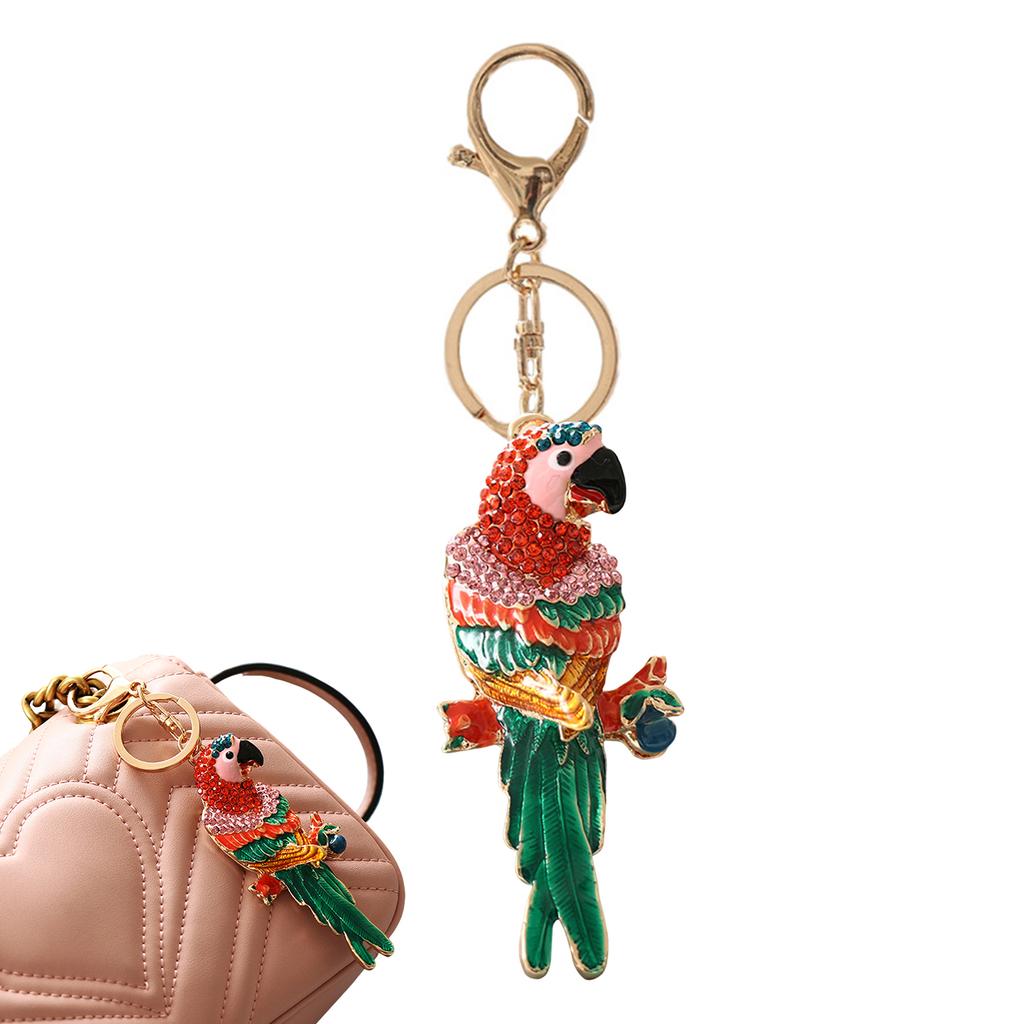 Красочный брелок в виде попугая, автомобильные поделки, сплав металла, высококачественные подвески для сумок, украшенные туристические сувениры в подарок