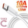 120W 10A Type C Type-C Quick Charging Cable for Samsung Xiaomi Huawei USB C Mobile Phone Data Cord Super Fast Charge Data Cable