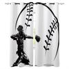 Baseball Catcher Baseball Player Black White Blackout Curtains For Kitchen Bedroom Kids Room Window Curtains for Living Room