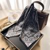 Paisley Print Square Scarf Soft Satin Silk-Like Thin Neck Scarf Mature Style Bandana Sunscreen Headscarf For Women