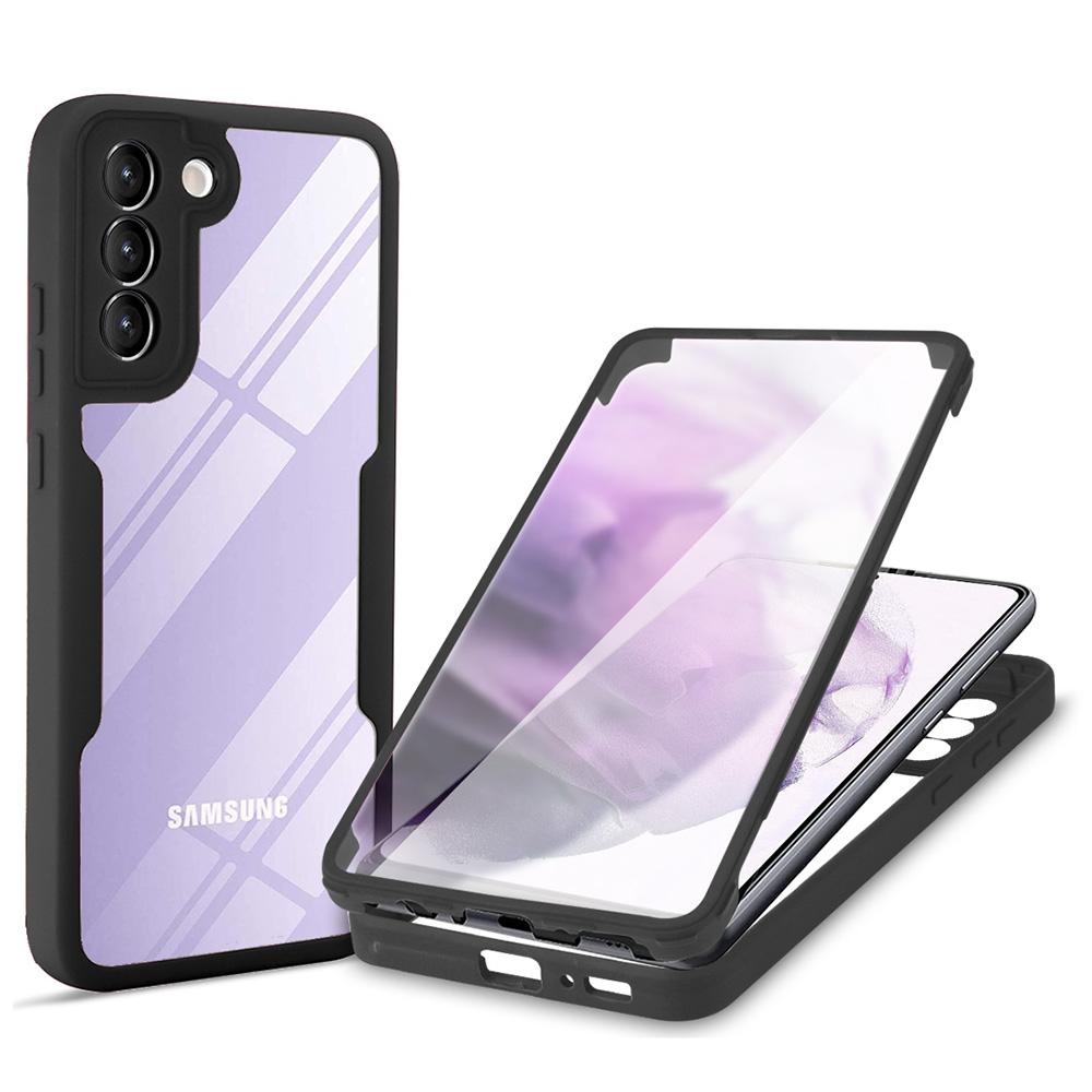 For Samsung Galaxy S23 Acrylic+TPU Clear Phone Case Camera Lens Protection Phone Cover with PET Screen Film