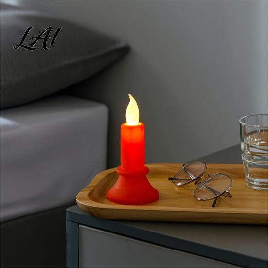 Durable Plastic Flameless Candles LED Red Candle Battery Operated Tea Light with Modern Home Decor Candle Lights Flickering Flame Realistic Wedding