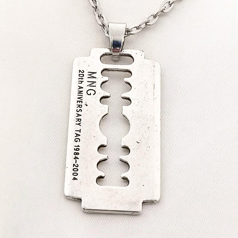 Razor Blade Pendant Necklace for Women Men Vintage Punk Goth Gothic Steampunk Accessories Grunge Rock Jewelry Y2k Aesthetic