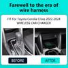 15 Вт QI беспроводная зарядка для Toyota Corolla Cross XG10 2022 2023 2024Аксессуары для быстрой зарядки держатель для телефона пластина для интерьера