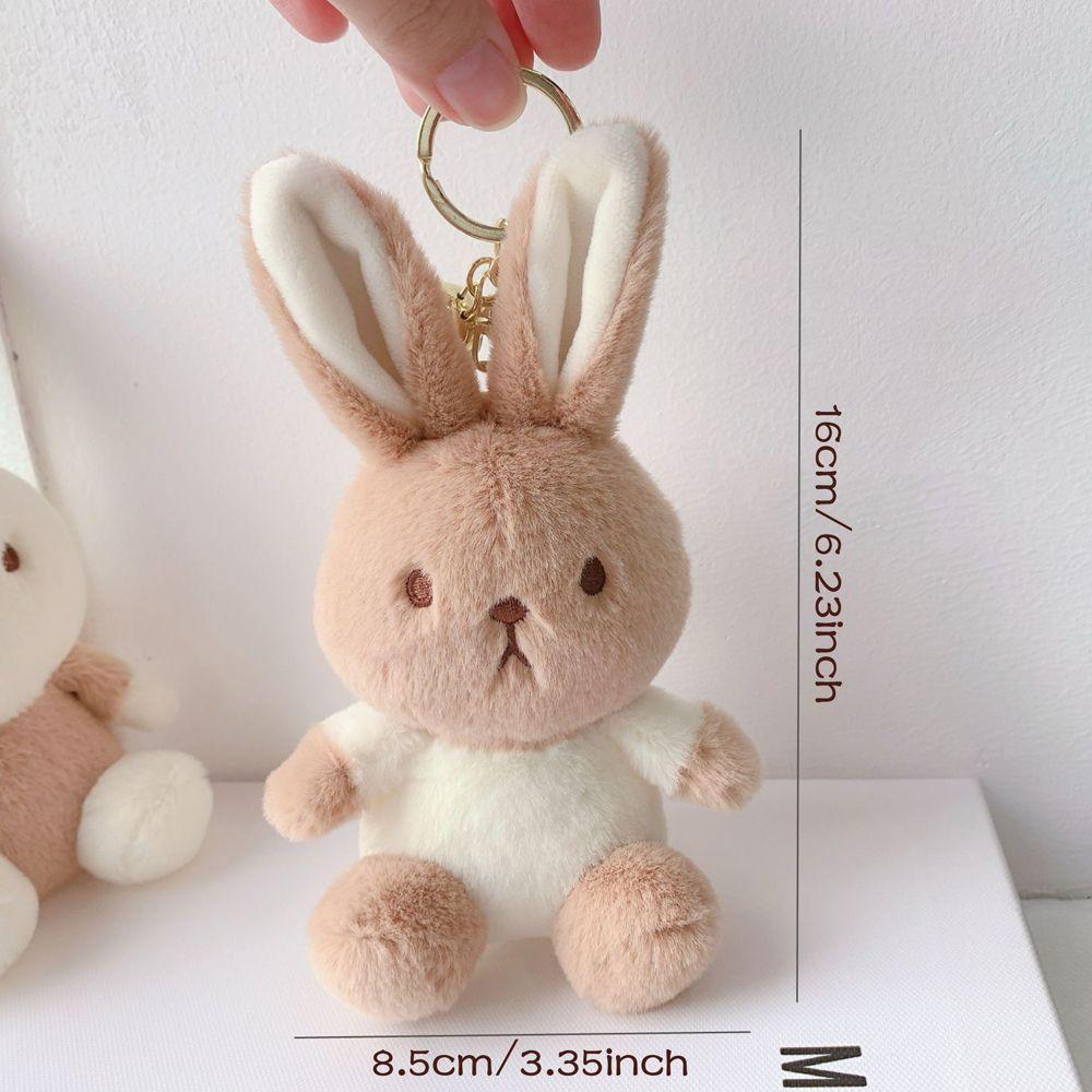 Milk Tea Color Charm Bag Ornaments Plush Dog Keychain Plush Pendant Plush Bunny Keyring Plush Doll