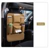 PU Leather Car Seat Back Organizer Universal Backseat Hanging Storage Bag Protector Auto Cup Mobile Phone Tissue Pockets Holder