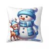 Pillow Cover Christmas Snowman Pattern Cushion Cover Cute Funny Pillow Case For Living Room Chair Pillowcases