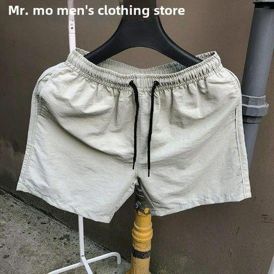 Мужские модные быстросохнущие корейские пляжные шорты карамельного цвета