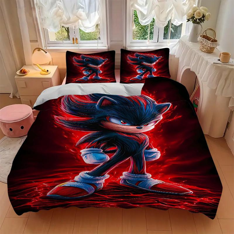 3pcs bedding set Shadow Sonic Includes 1 Comforter + 2 Pillowcases, Without Pillow Inserts, Soft Comfortable, Lightweight Breathable, Printe