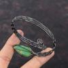 Браслет из хризопраза, обмотанный медной проволокой, регулируемый браслет-манжета, ювелирное изделие ручной работы, подарок для нее, ювелирное изделие из медной проволоки с драгоценными камнями