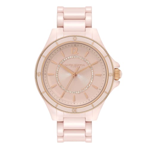 Authorized Retailer: OLIVIA BURTON Women's Sport Luxe 36mm Ceramic Brushed Bracelet Watch (ob24000035)