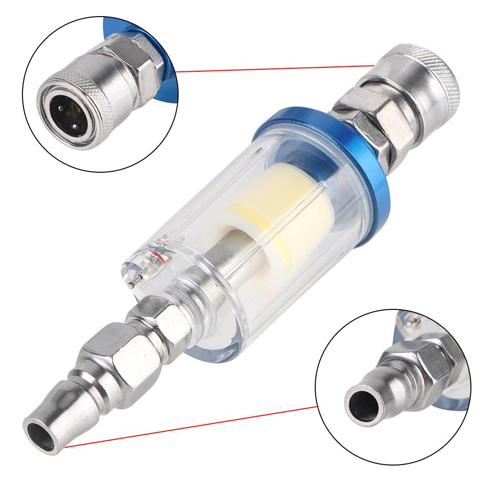 Для покрасочного пистолета Комплект фильтра-сепаратора воздуха, масла и воды Водоуловитель Прозрачный Сепаратор влаги для покраски Резьба 1/4 дюйма Распылитель Инструмент для воздушного компрессора