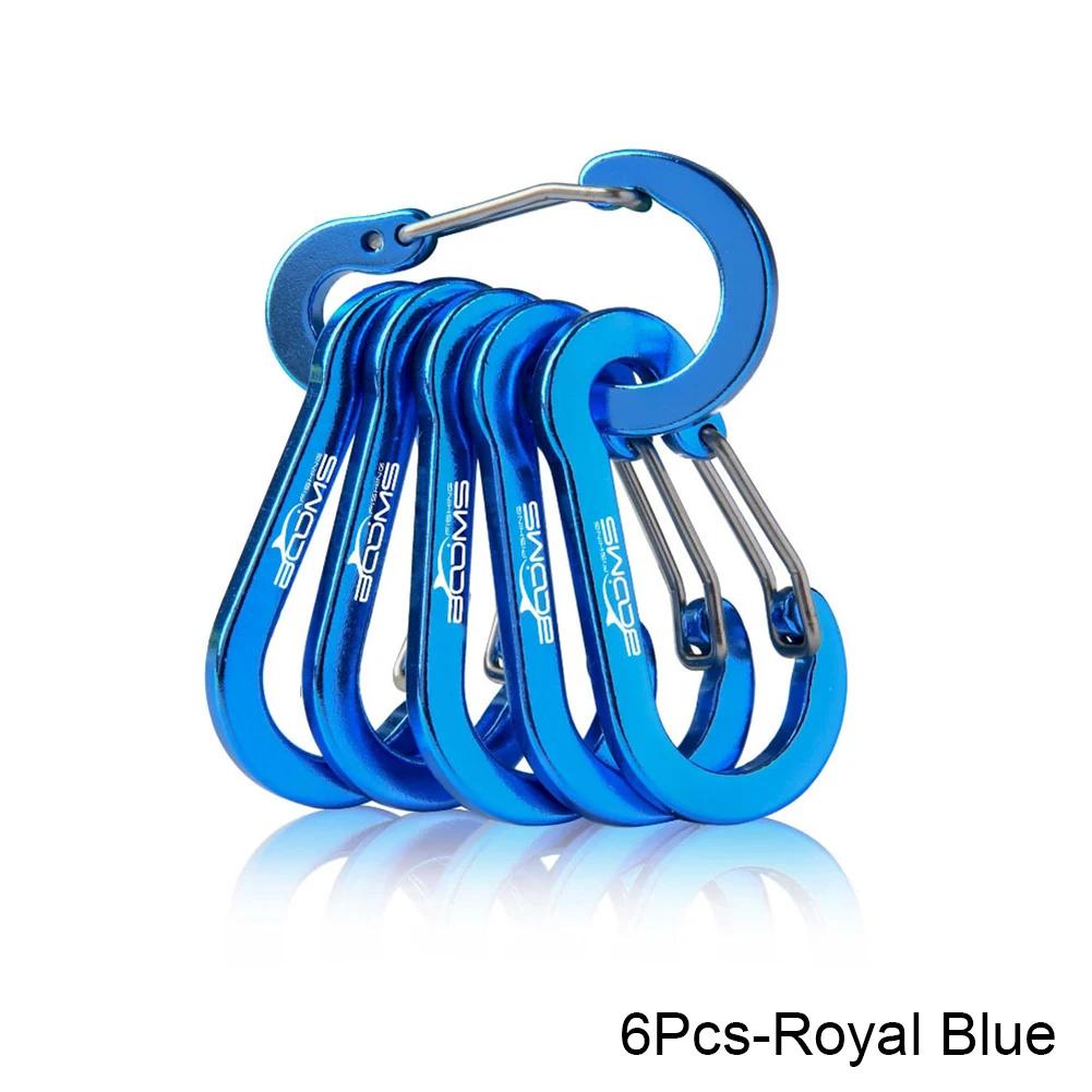 6 Pieces 12 Pieces Outdoor Use Camping Multi-tool Carabiner Steel Small Carabiner Clip Fishing Accessories