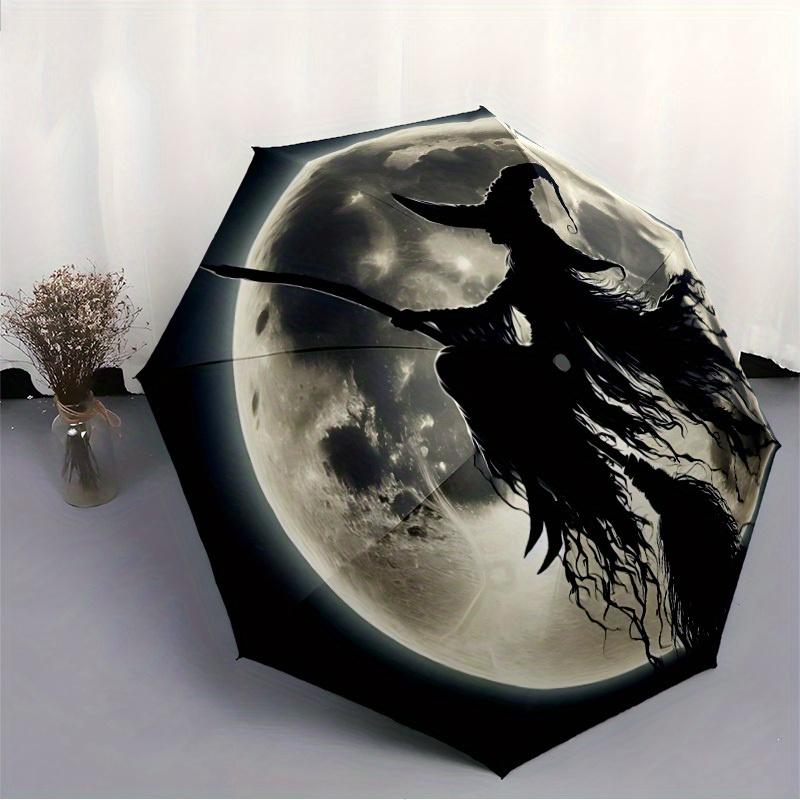 1pc Moon Witch Automatic Umbrella High Quality Canopy, Portable Folding Umbrella with, Ideal Gift for - Travel 199