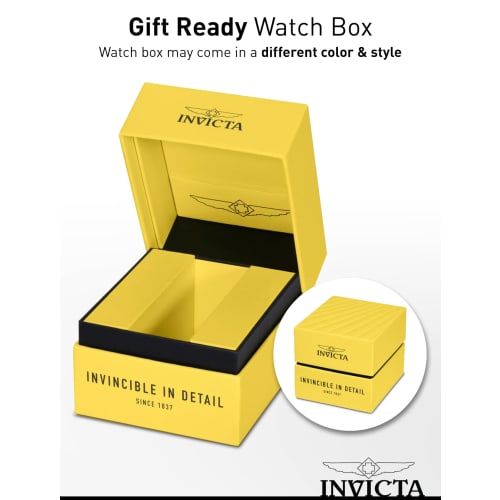 Invicta Specialty Quartz Watch, 45mm Case, Steel/Gold Case, Stainless Steel Strap, Black Dial, Men's, 14876, Officially Imported, Silver