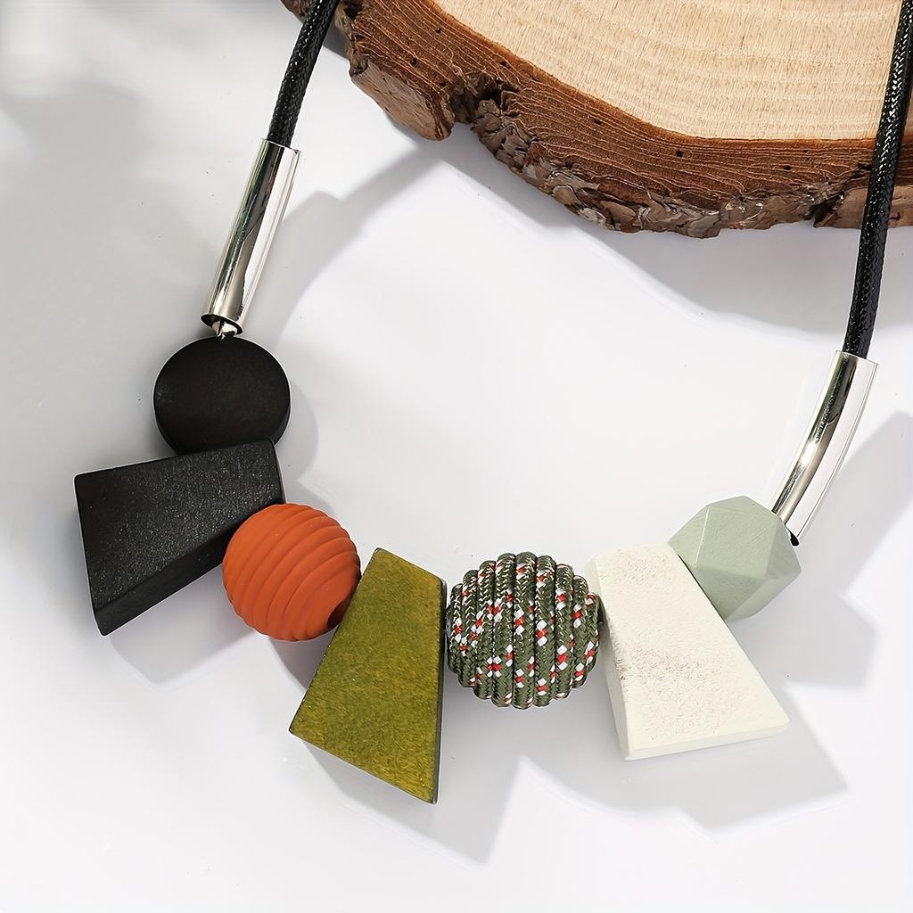 1pc Bohemian Vintage Ethnic Style Short Clavicle Chain Exaggerated Geometric Irregular Sweater Chain Personality Special Design Women's Necklace