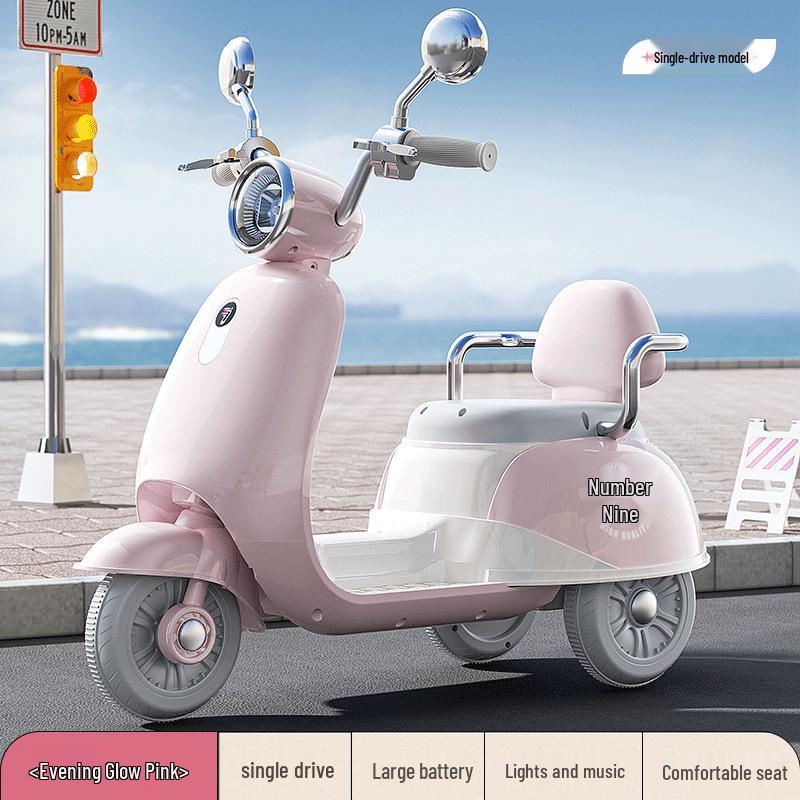 Детский электрический трехколесный велосипед 2024 года для мальчиков и девочек, возраст 3-12 лет, с большим запасом хода, можно толкать.