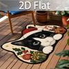 Anti-fouling Cat Area Rug Non-Slip Floor Mat Unique Cartoon Carpet  Merry Christmas