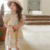 Baby Girl Floral Printed Puff Sleeve Round Neck Temperament Dress