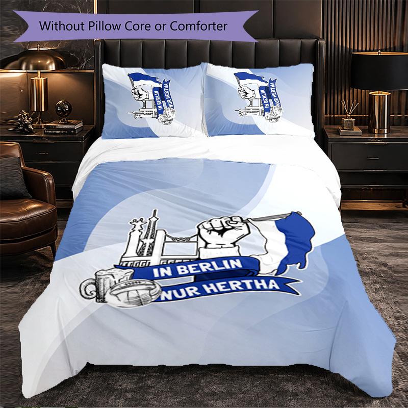 hertha bsc FC Themed Bedding 3Pcs Duvet Cover Set Decorative Bed Linen For Teen Room Home Decoration