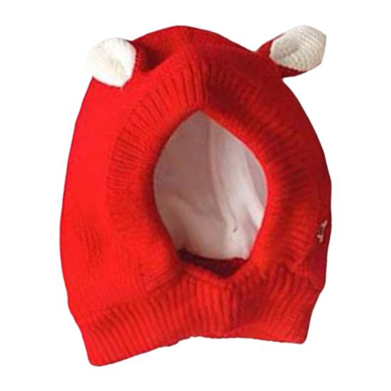 Детская шапка зимняя вязаная шапка для домашних животных, эластичная, сохраняет тепло, однотонная, с декором для ушей, для мальчиков и девочек, шапочка-бини для фотосъемки, головной убор