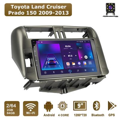 Автомобильная магнитола Android Car-Play для Toyota Land Cruiser Prado 150 2009-2013 Мультимедийный плеер Головное устройство Стерео Навигация GPS BT WIFI, 2+64 ГБ
