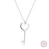 Genuine 925 Sterling Silver Jewelry Moment Necklace Large Floating Locket Key Charm Pendant Necklaces for Women Collier
