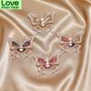 Women Classic Vintage Crystal Butterfly Brooch Pin Fashion Elegant Metal Insect Jewelry For Lady Badges Retro Brooches Pins Gift