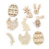Natural DIY Craft Wooden Hanging Ornaments Wood Chips Easter Decorations Easter Rabbit Wood Slice