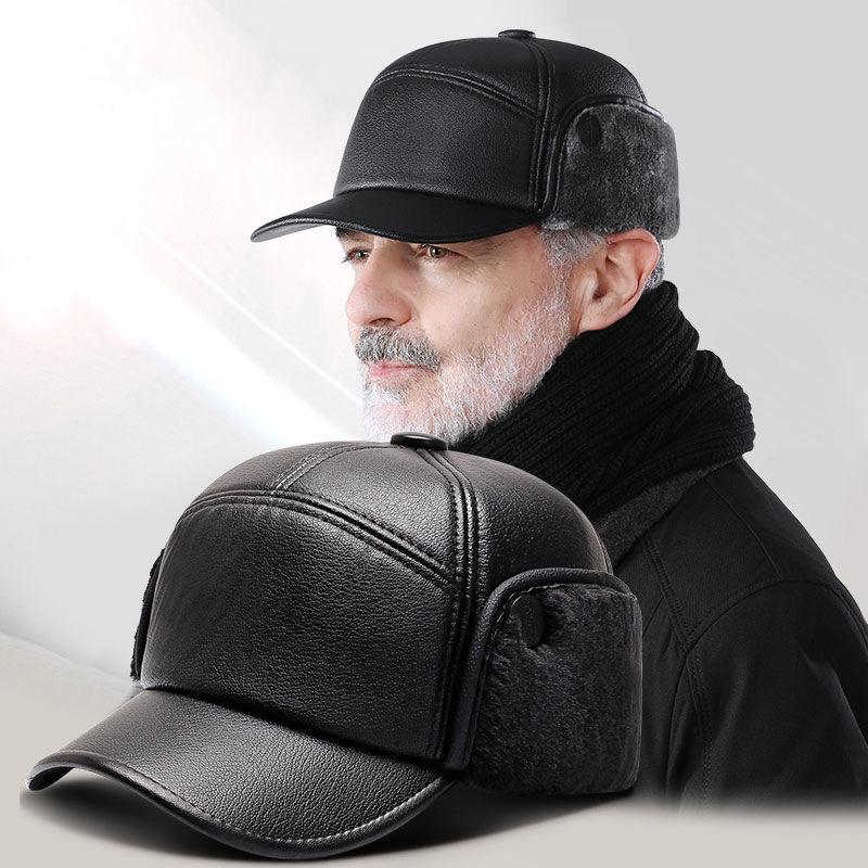 Men's Winter Warm Leather Hat with Ear Protection - Duckbill Style