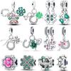 925 Lucky Clover Charm Beads Fit 3mm Sterling Silver Bracelet DIY Ladies Birthday Gift