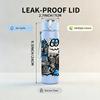 1PC Robot Mechanical Graffiti Print 750ml Color Plastic Sports Water Bottle Leakproof Flip Straw Lid Suitable for Sports Office Home Use