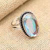 Rainbow Mystic Gemstone Handmade Jewelry 925 Sterling Silver Ring For Thanksgiving