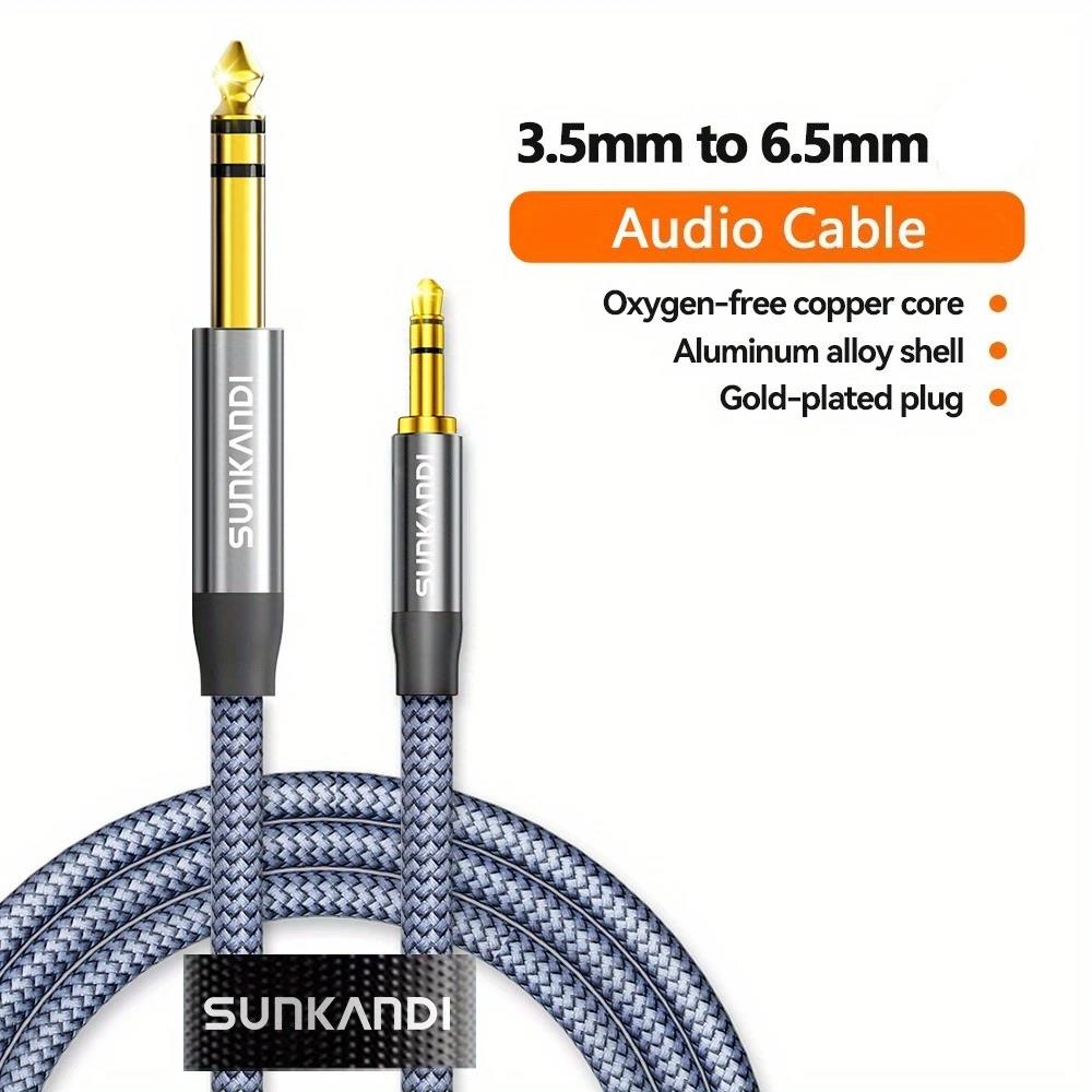 SUNKANDI 1/8 to 1/4 Audio Cable 3.5mm TRS to 6.35mm Audio Cable Male Cord for Guitar Laptop Home Theater Devices SpeakerGood product