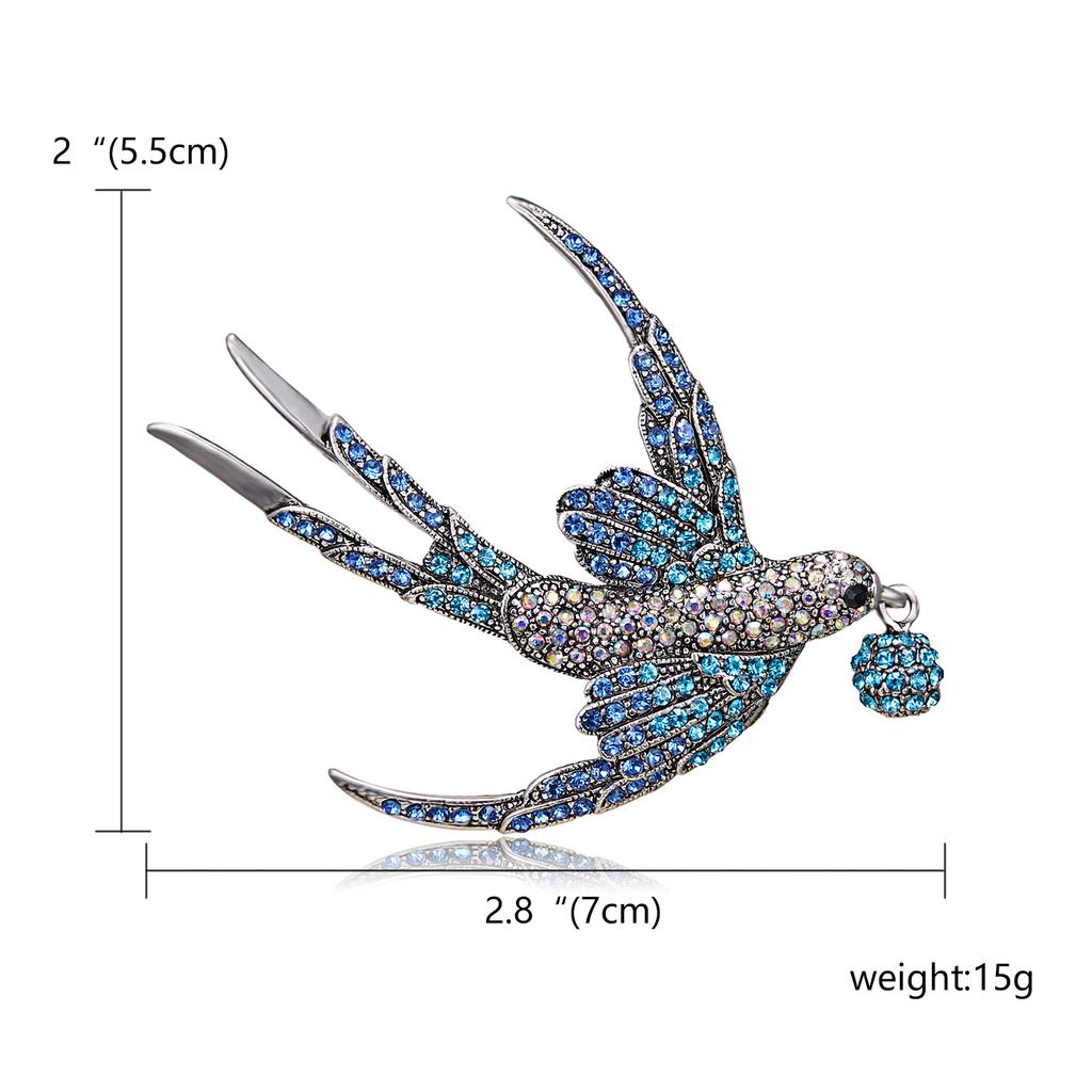 Rinhoo Enamel Flying Hummingbird Brooch Pins Women Animal Little Birds Tree Branch Eagle Rhinestone Badge Party Gifts Jewelry