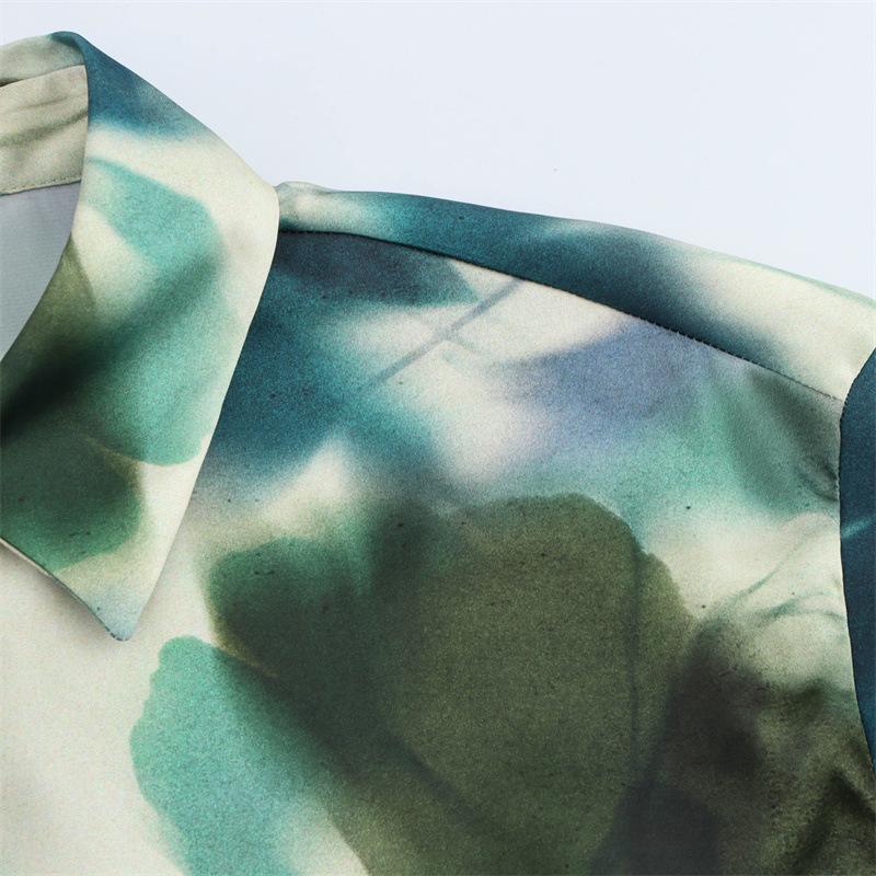 1116 Spring New Women's Long Shirt Top Fashion Loose Casual Retro Printing Temperament 1119118