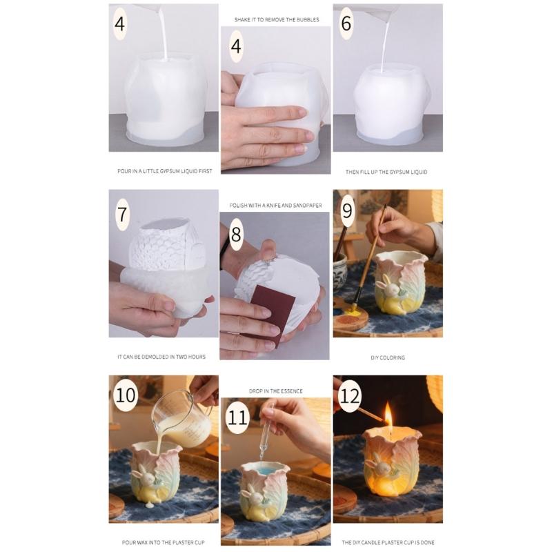 Прочная силиконовая форма в виде кроликов и капусты для смоляных шкатулок для украшений, маленьких кашпо и декоративных аксессуаров