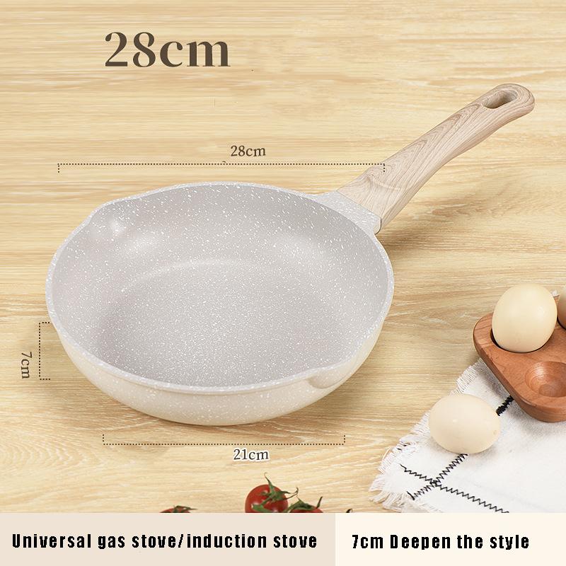 Non-stick Wok Frying Pan Ceramic Pot Home Induction Gas Stove Omelette Egg Steak Skillet Fried Durable Saucepan Kitchen Cookware