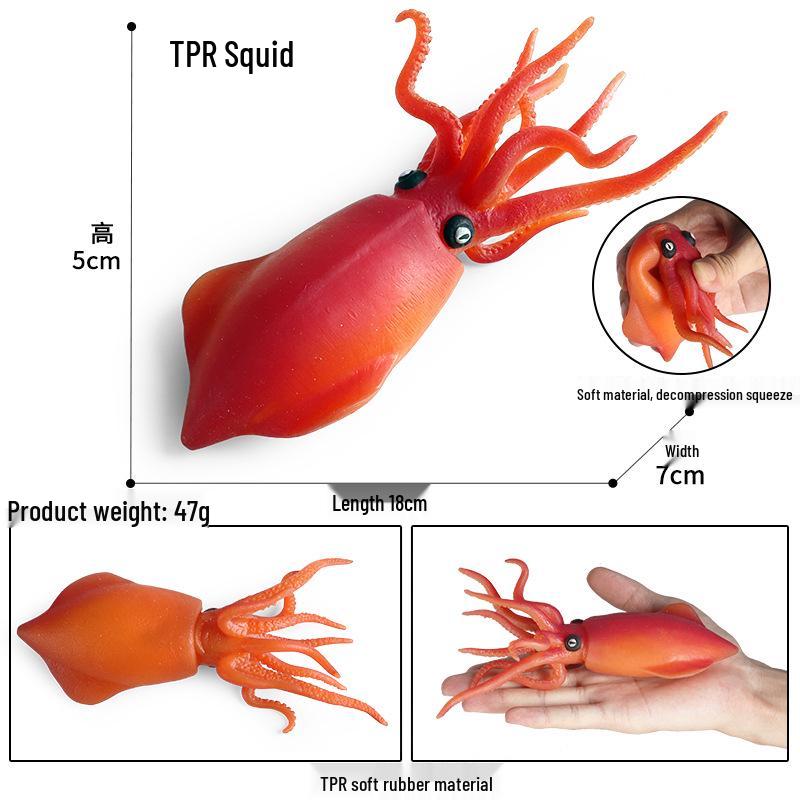 Детский набор моделей морских животных для снятия стресса: Рыба-фугу, Осьминог, Краб, Акула, Дунклеостей