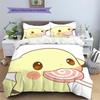 Pikachu Patterned Pillowcase & Duvet Cover Set Hot Sale Bedding for Bedroom Decor Special Gift for Anime Lovers.-TING
